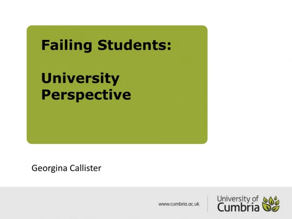 Failing Students: University Perspective