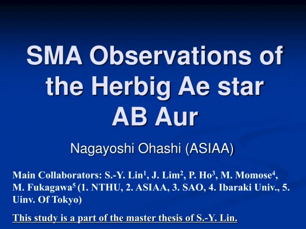 SMA Observations of  the Herbig Ae star  AB Aur