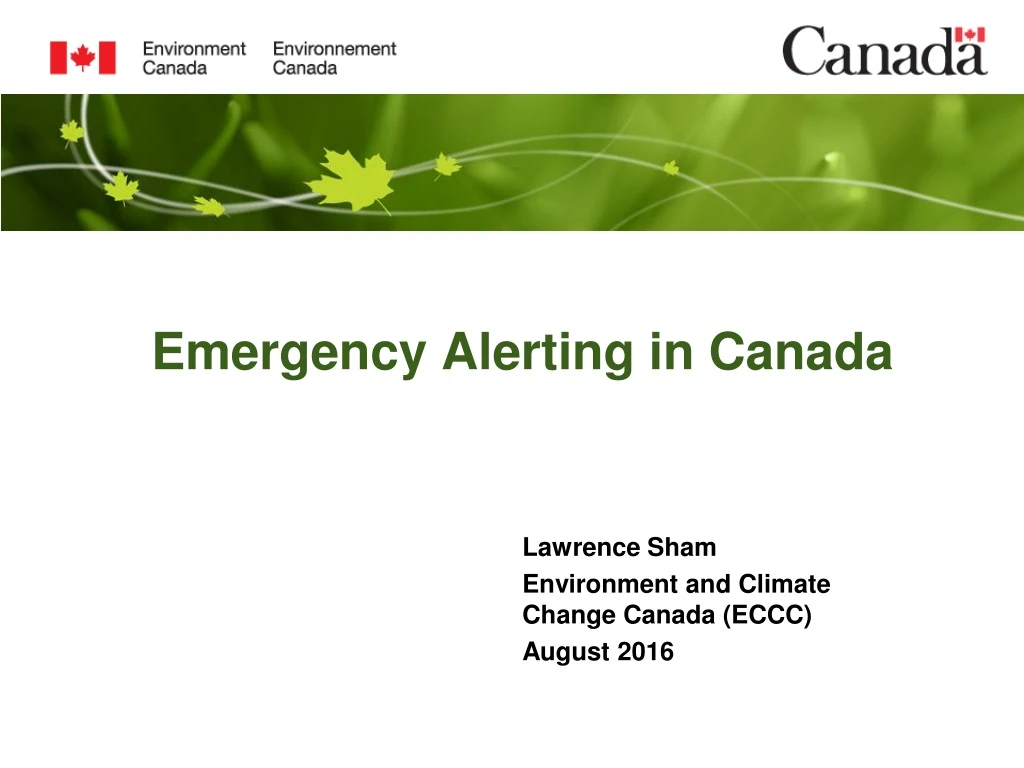 emergency alerting in canada