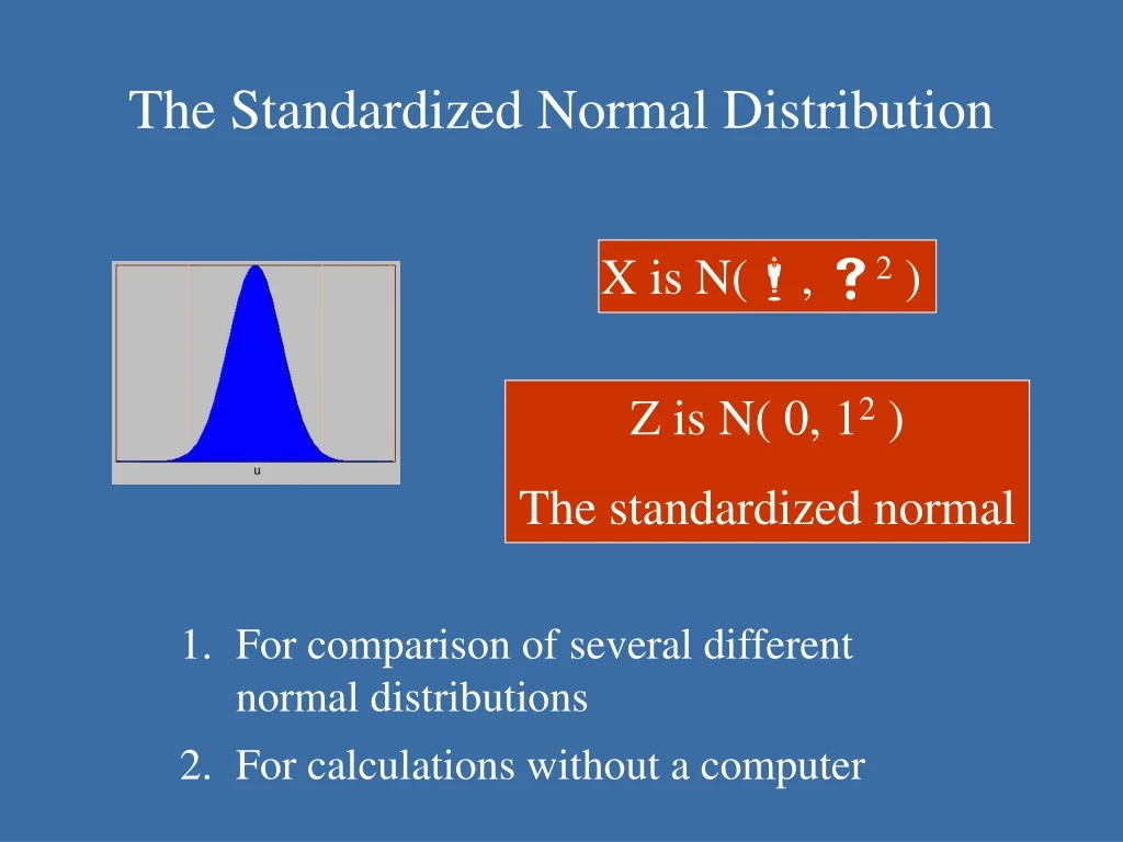 the standardized normal distribution