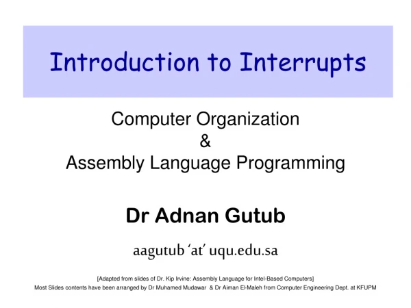 Introduction to Interrupts