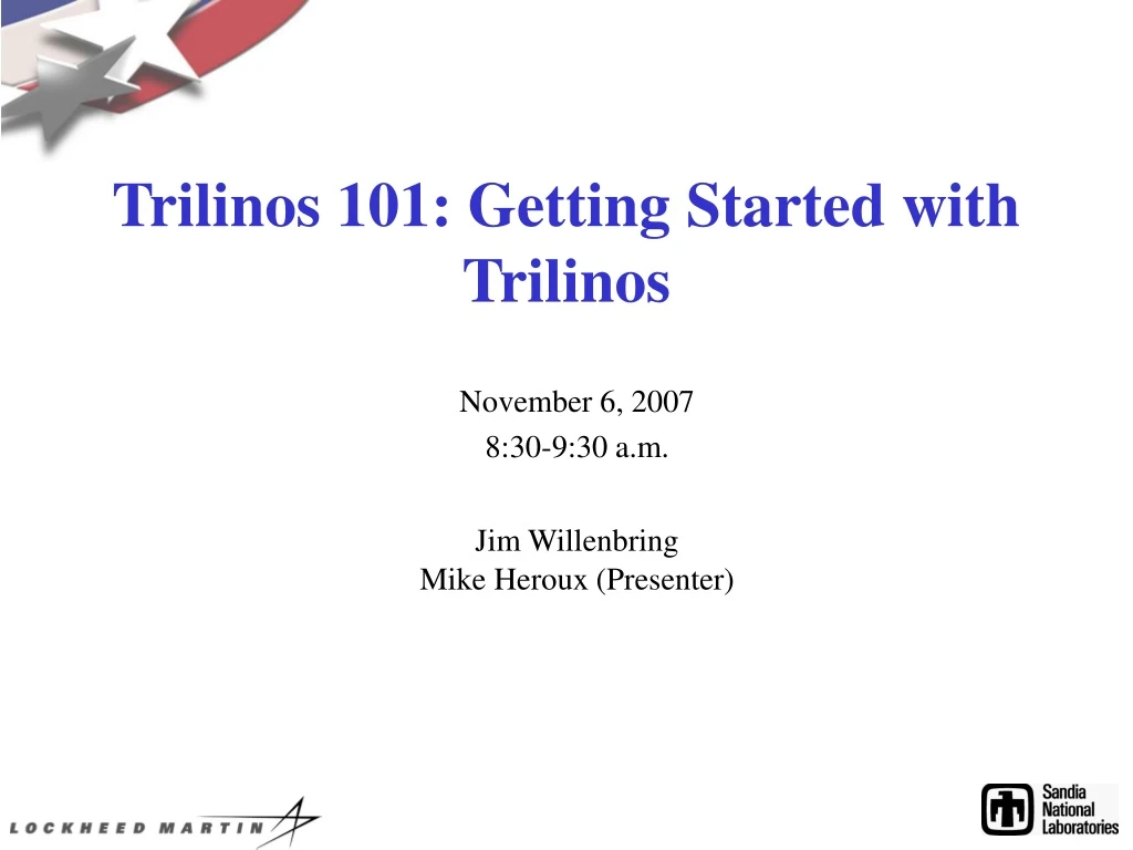 trilinos 101 getting started with trilinos