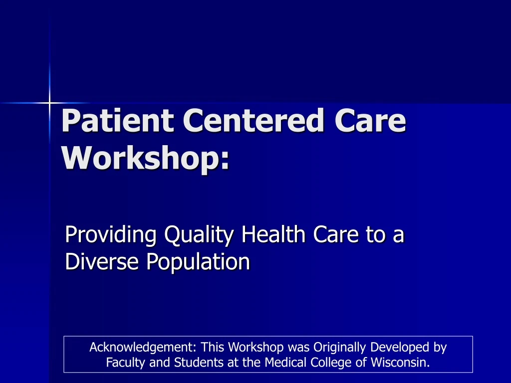 patient centered care workshop