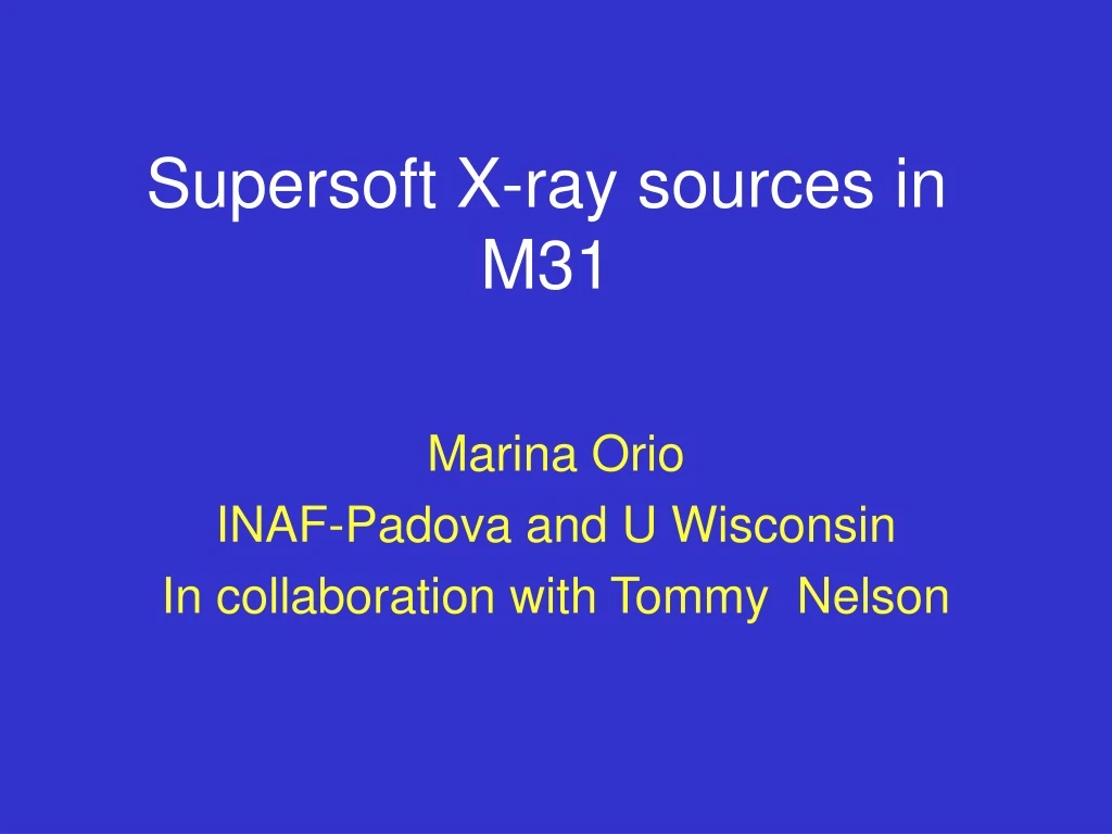 supersoft x ray sources in m31