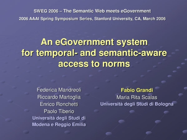 An eGovernment system  for temporal- and semantic-aware access to norms