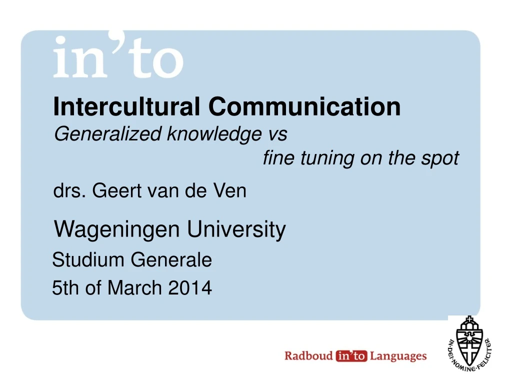 intercultural communication generalized knowledge