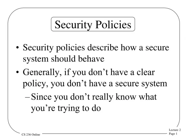 Security Policies