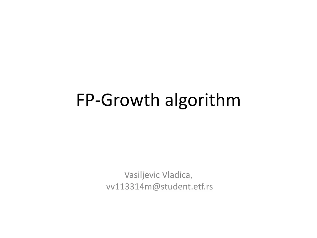 fp growth algorithm