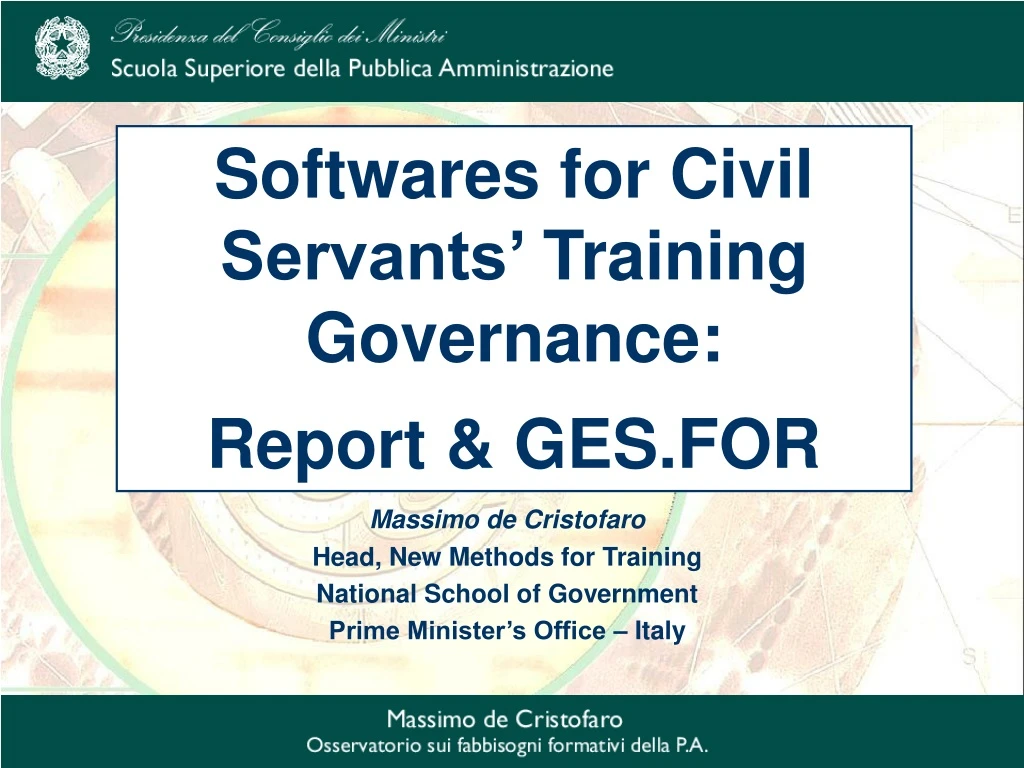 softwares for civil servants training governance