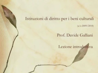 Istituzioni di diritto per i beni culturali a - slide 1