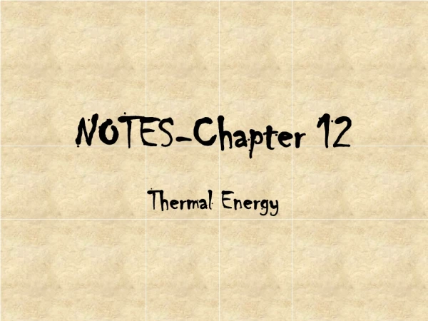 NOTES-Chapter 12