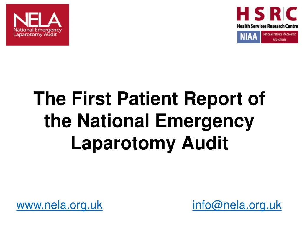 the first patient report of the national emergency laparotomy audit