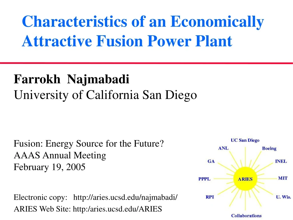 characteristics of an economically attractive fusion power plant