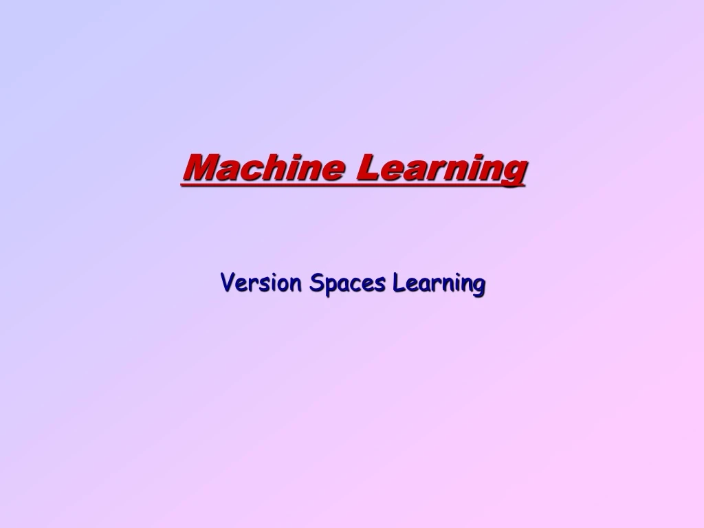 machine learning