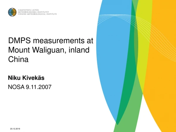 DMPS measurements at Mount Waliguan, inland China