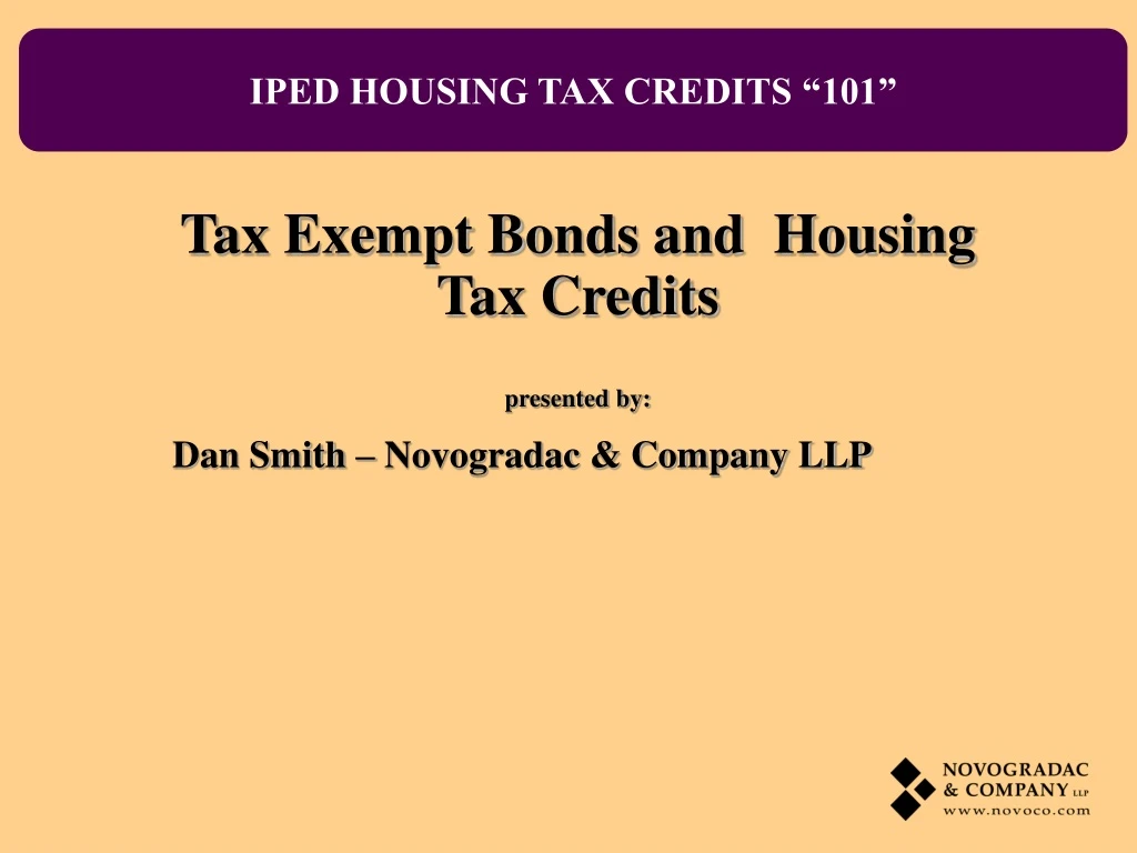 iped housing tax credits 101