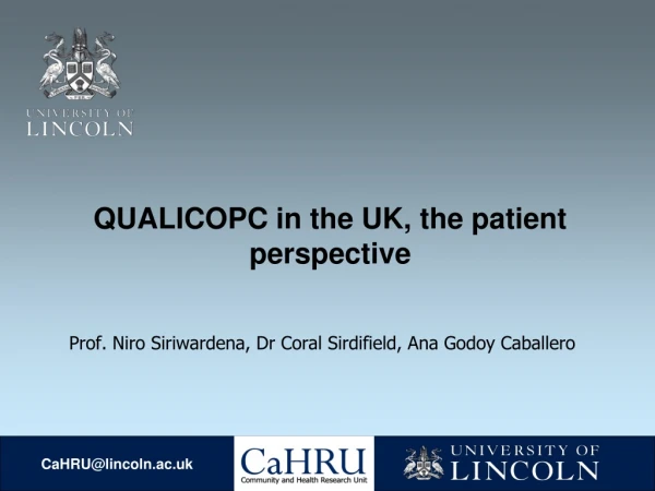 QUALICOPC in the UK, the patient perspective