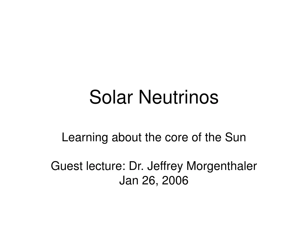 solar neutrinos