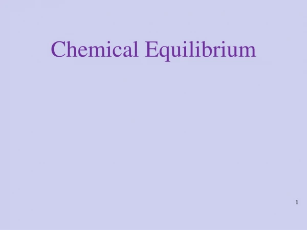 Chemical Equilibrium