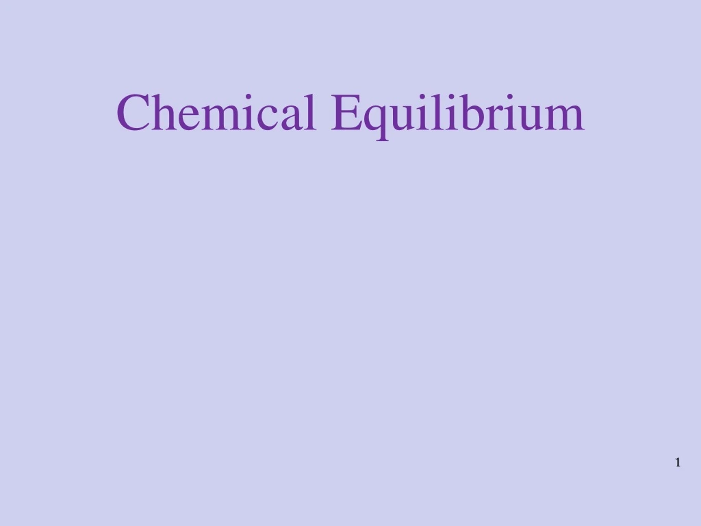 chemical equilibrium