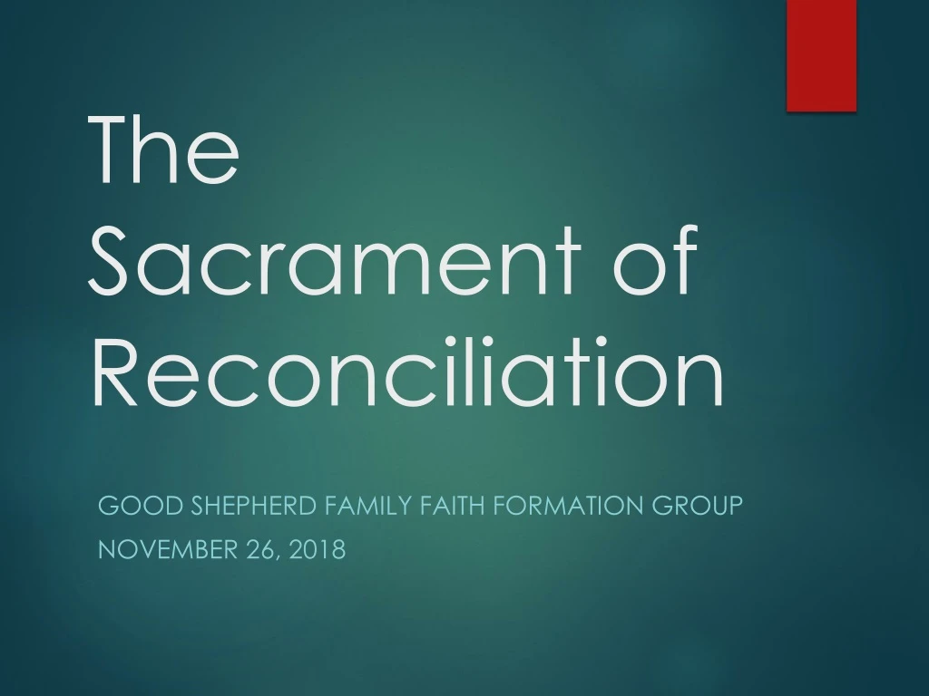 the sacrament of reconciliation