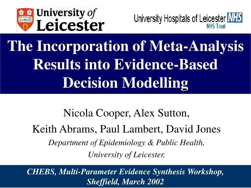 the incorporation of meta analysis results into