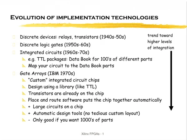 Evolution of implementation technologies