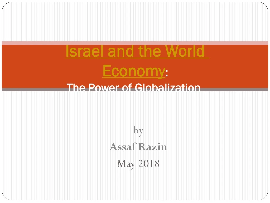 israel and the world economy the power of globalization