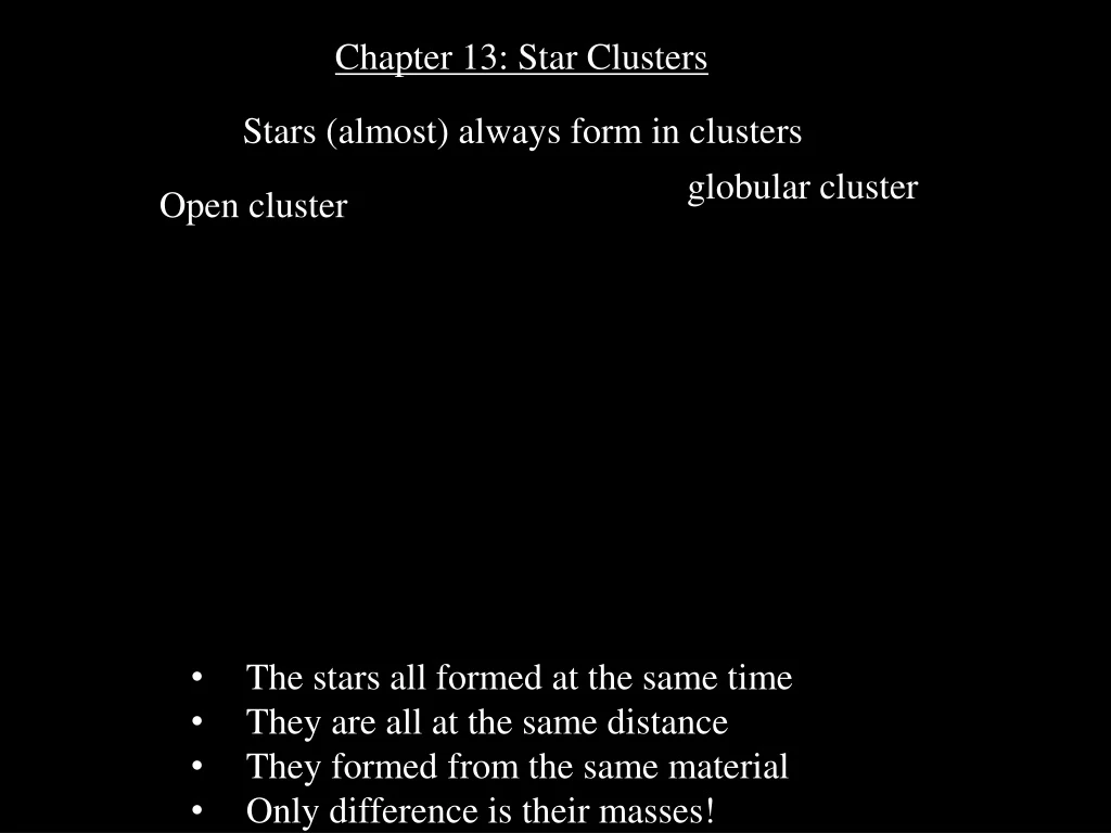 chapter 13 star clusters