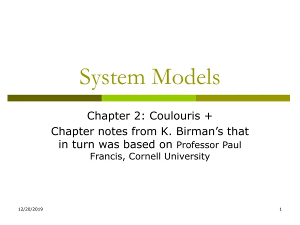 System Models