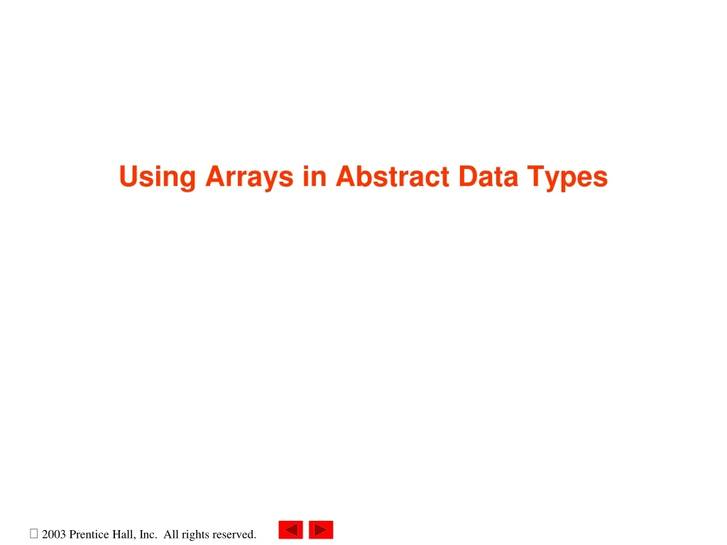 using arrays in abstract data types