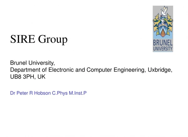 Brunel University,  Department of Electronic and Computer Engineering, Uxbridge, UB8 3PH, UK