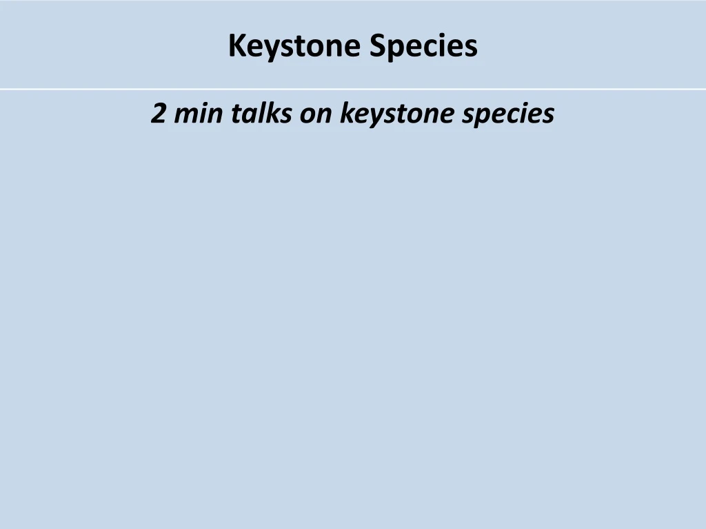 keystone species