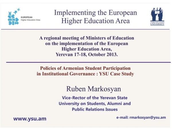 History and Basis  of  formation of  Student  Organizations in  Armenia