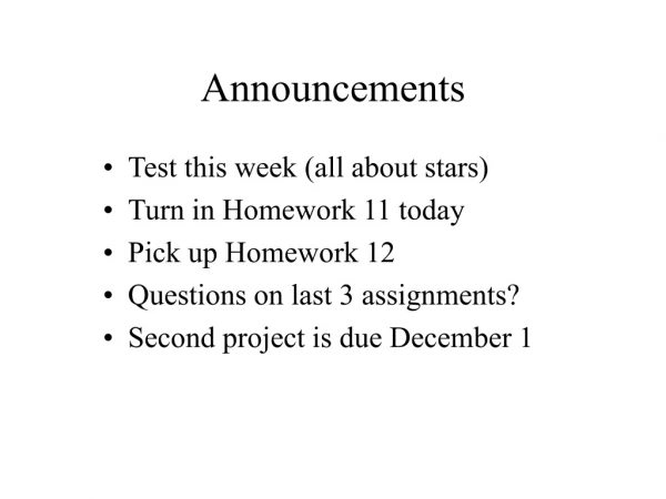 Announcements