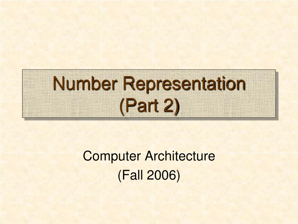 number representation part 2