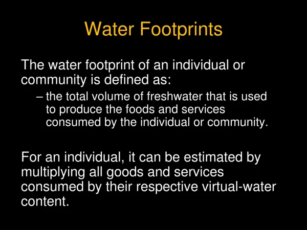 Water Footprints