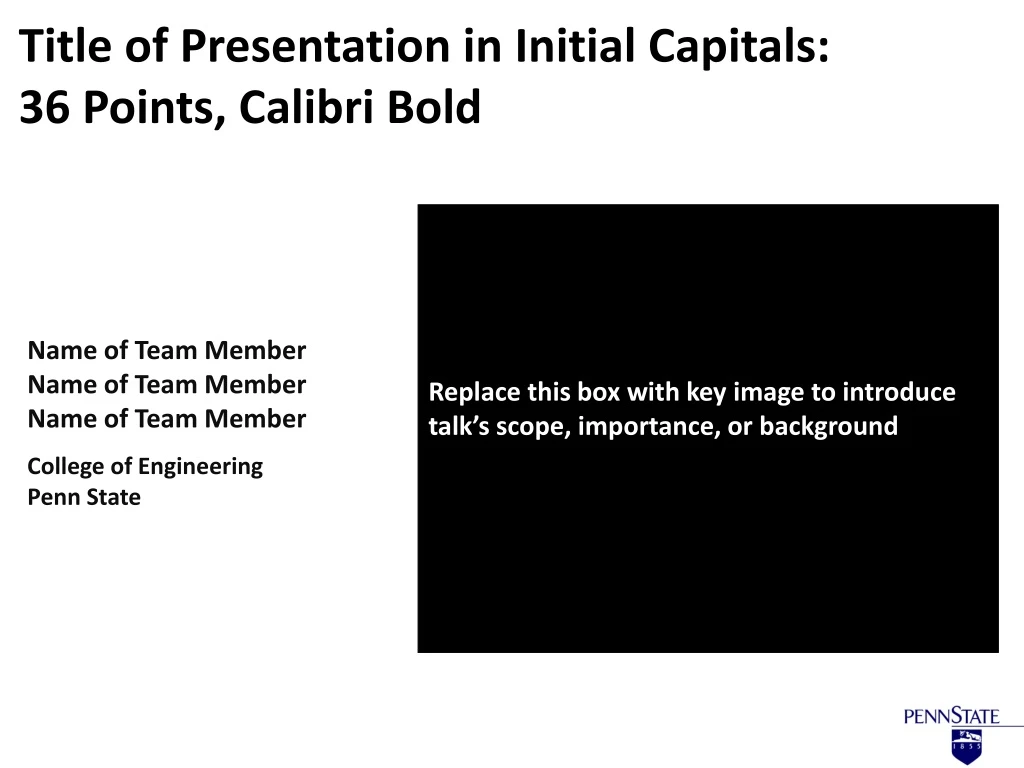 title of presentation in initial capitals