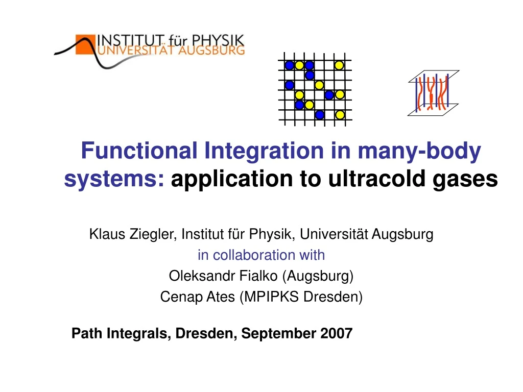 functional integration in many body systems application to ultracold gases