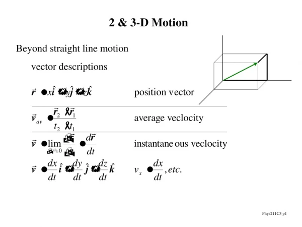 2 &amp; 3-D Motion