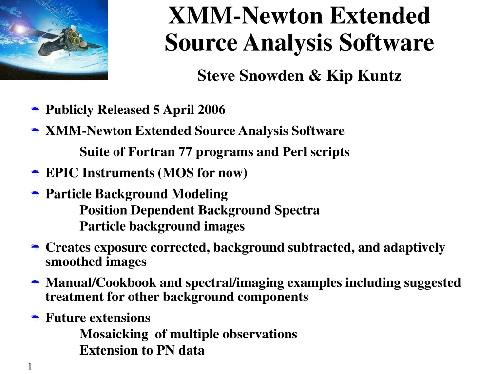 xmm newton extended source analysis software steve snowden kip kuntz