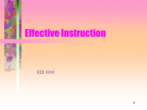 Effective Instruction