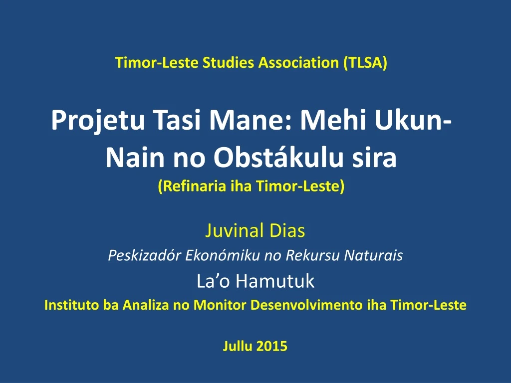 timor leste studies association tlsa