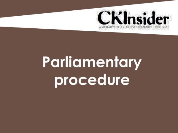Parliamentary procedure
