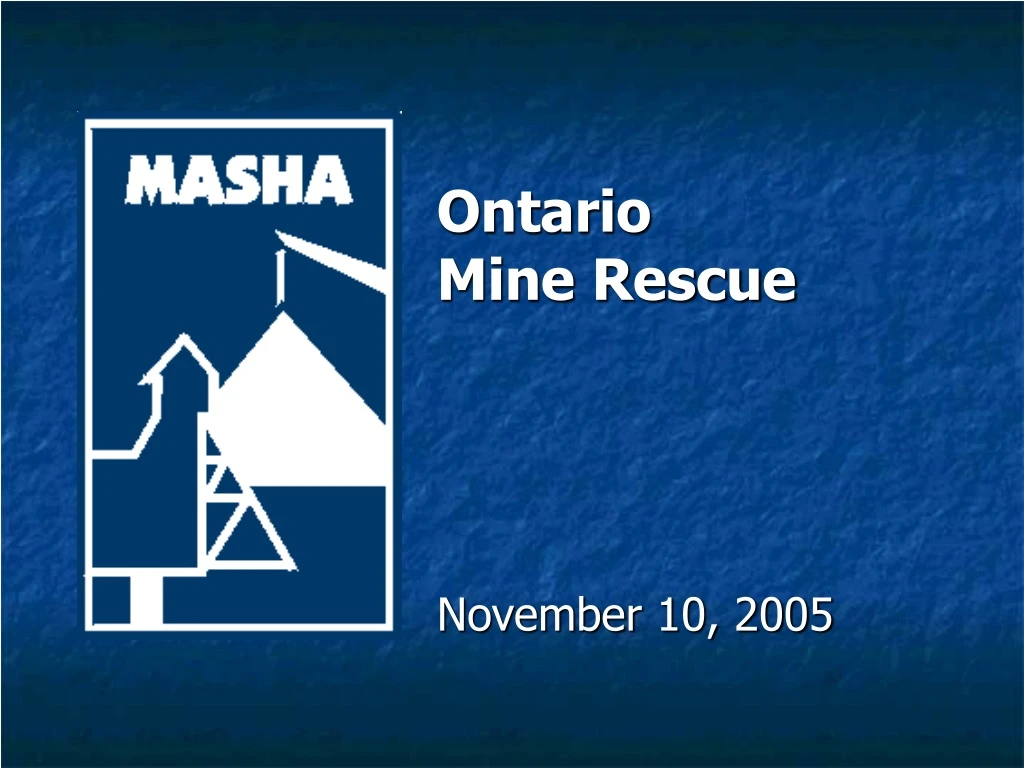 ontario mine rescue