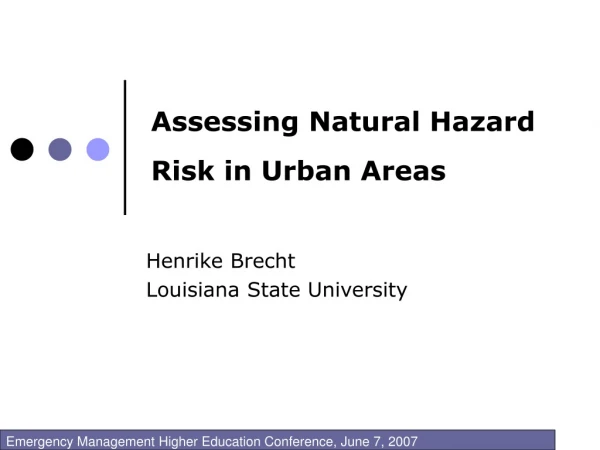 Assessing Natural Hazard Risk in Urban Areas