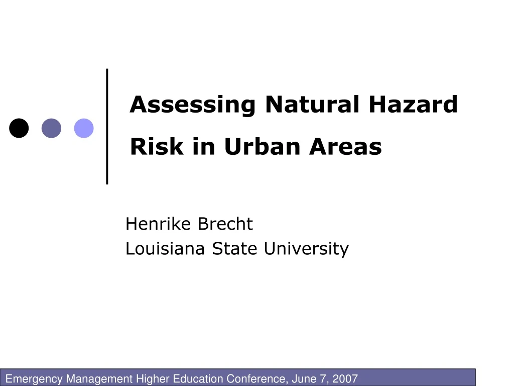 assessing natural hazard risk in urban areas