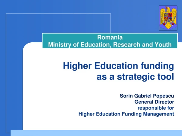 Rom a nia Minist ry of Education, Research and Youth