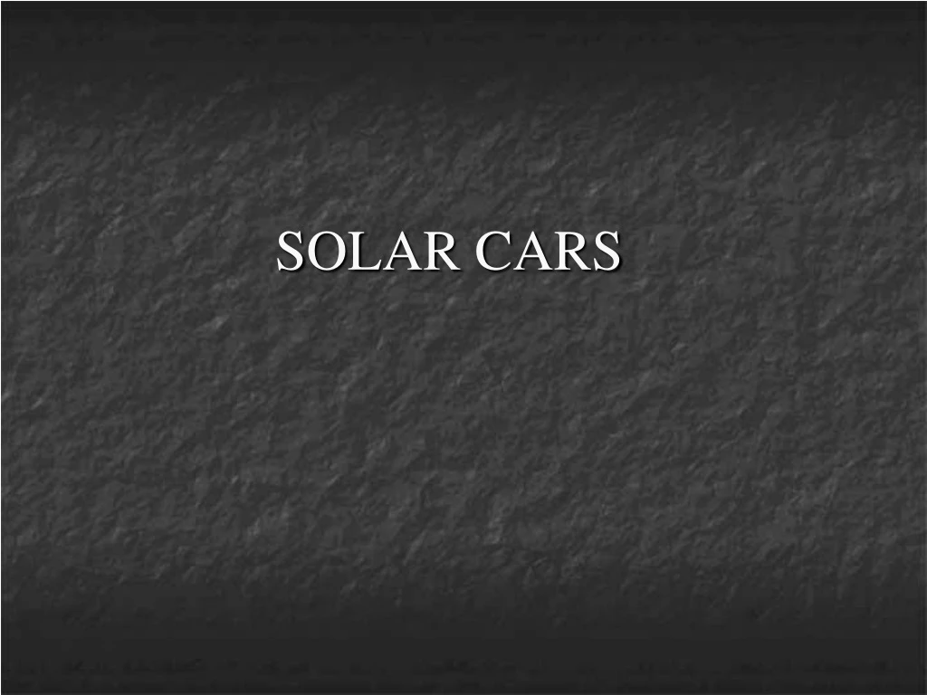 solar cars