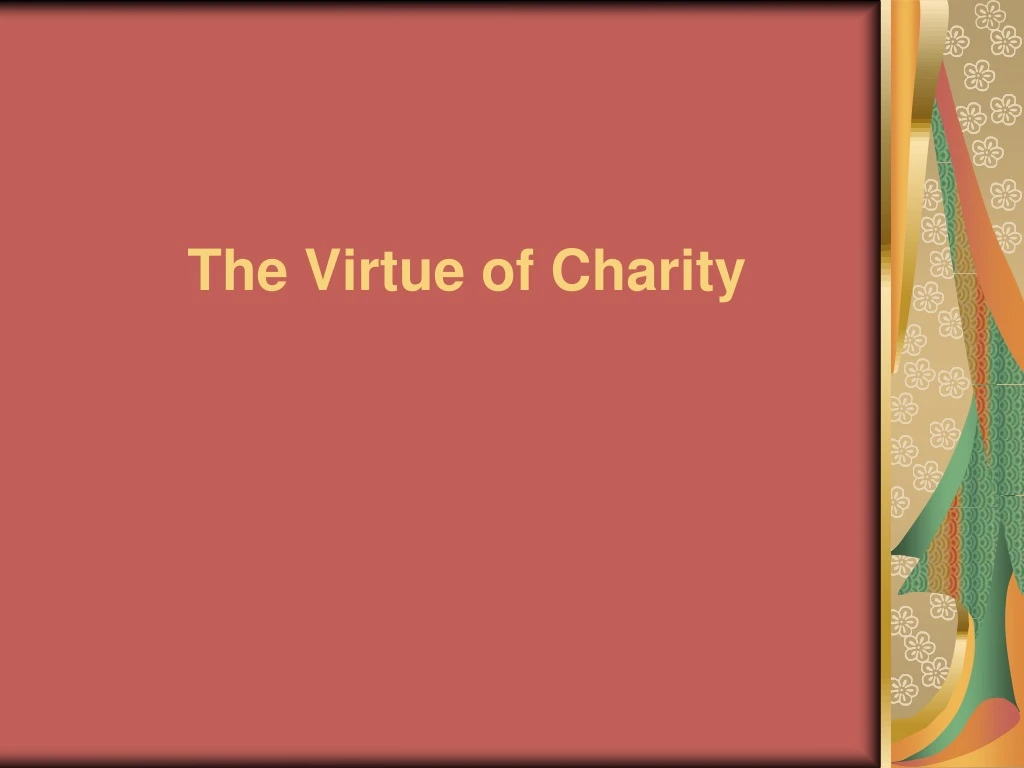 the virtue of charity